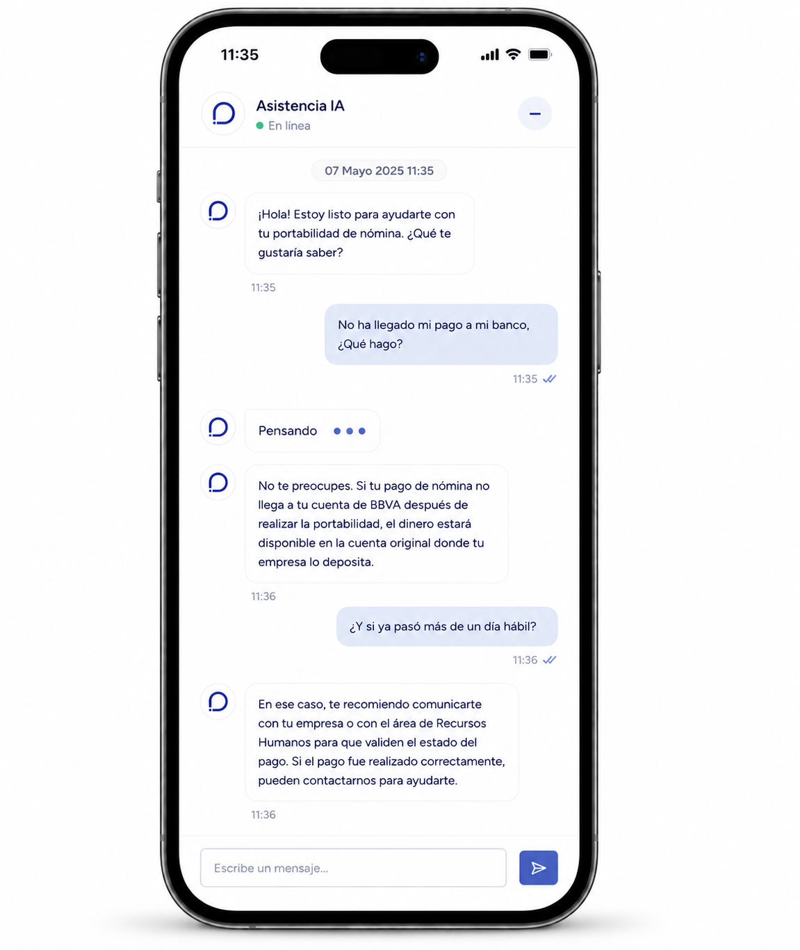 Mockup del flujo de portabilidad